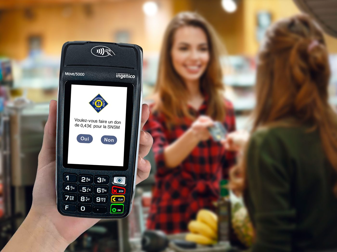 Don proposé sur le terminal de paiement en caisse avec GoodTransaction